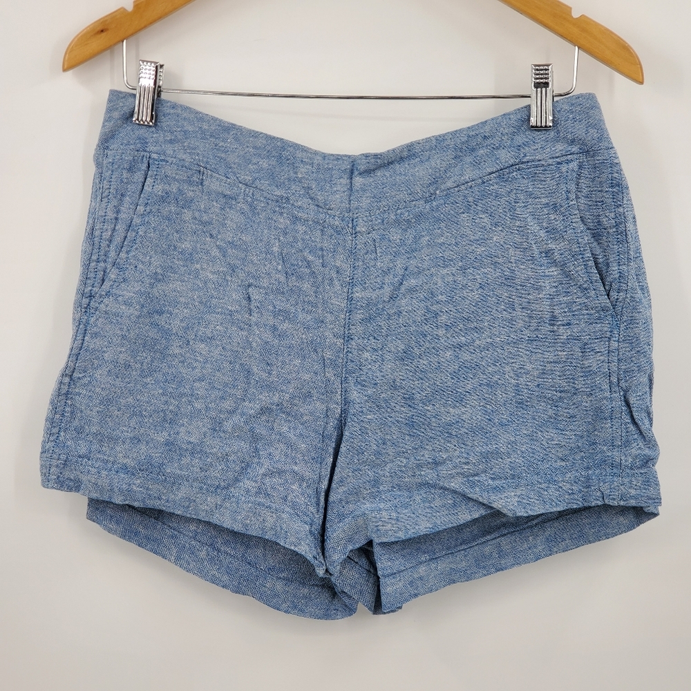 ♧♧ Gap Women's Chambray Linen Blend Midrise Shorts Size Large